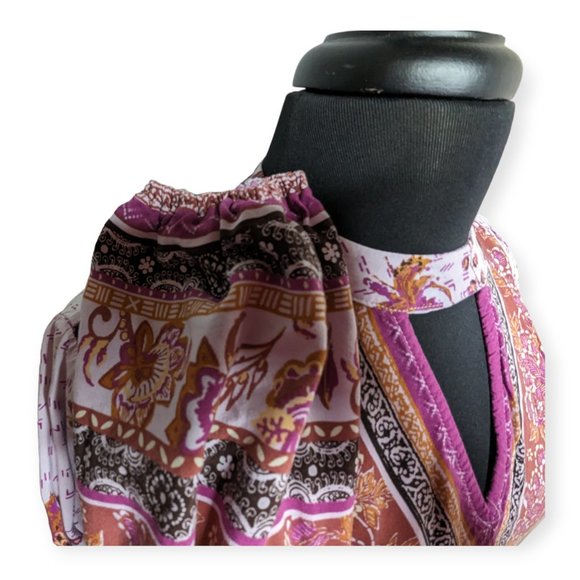 Maurice's Pink & Purple Floral Long Sleeve Blouse Size Medium - Picture 7 of 15